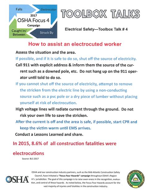 toolbox talks for electrical contractors